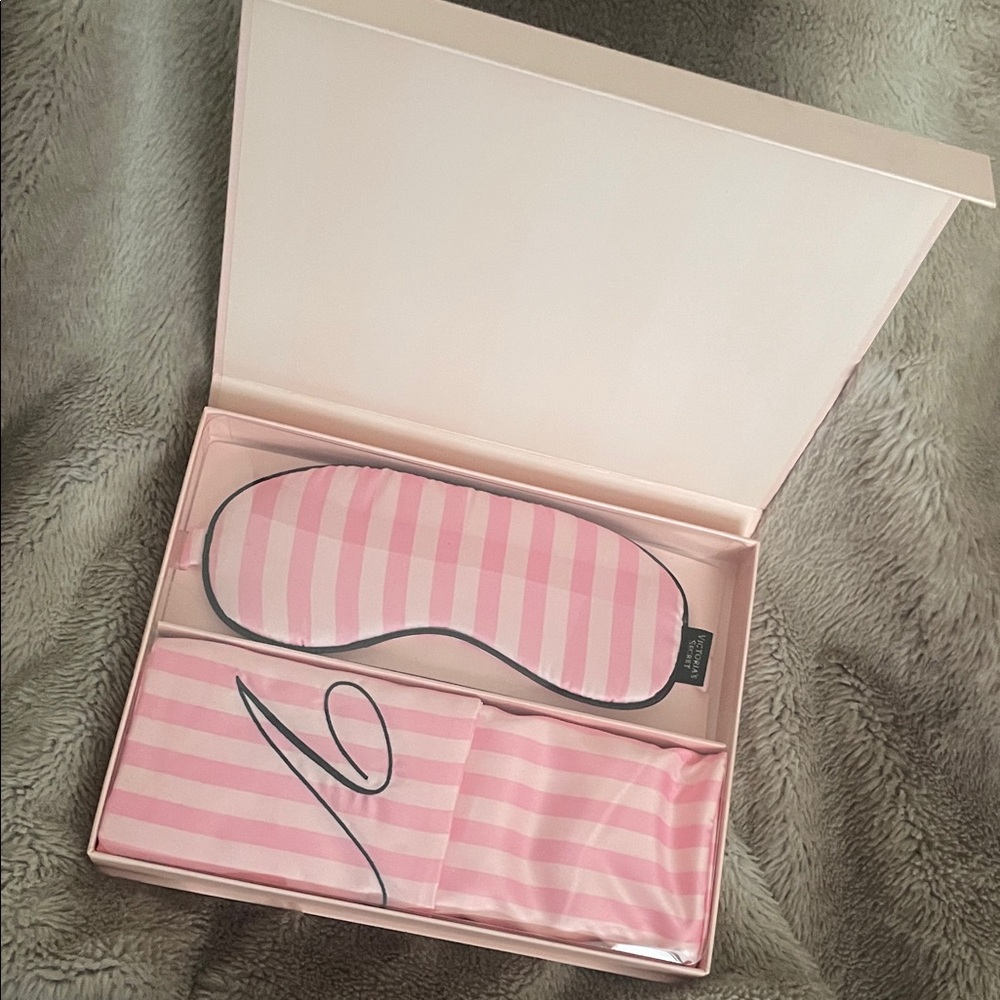 Pink Victoria’s Secret Sleep Mask and Pillowcase Set